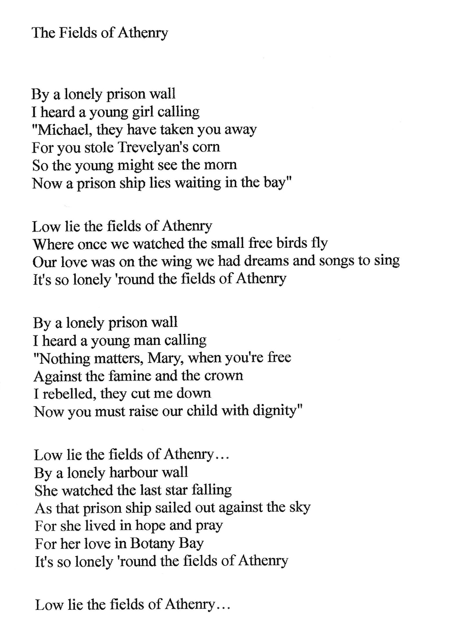 The Fields of Athenry